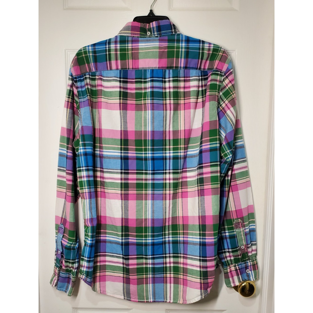 American Eagle Shirt Mens Large Green Blue Plaid Check Classic Fit Button Down - Picture 12 of 12